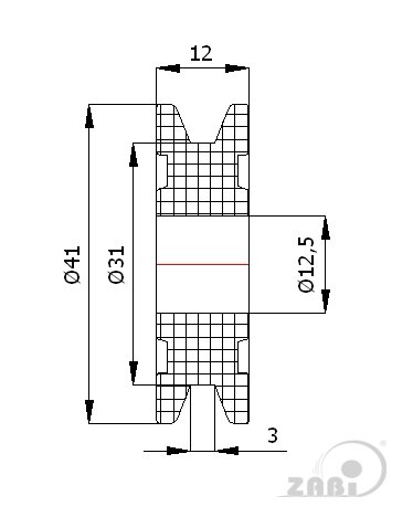 Ролики пластиковые и металлические, Ролики нейлоновые (полиамидные), Пластиковые профилированные без подшипника с обозначением C41/3/12,5