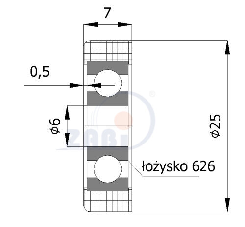Ролики пластиковые и металлические, Ролики нейлоновые (полиамидные), Пластиковые к воротам с подшипником с обозначением R-25