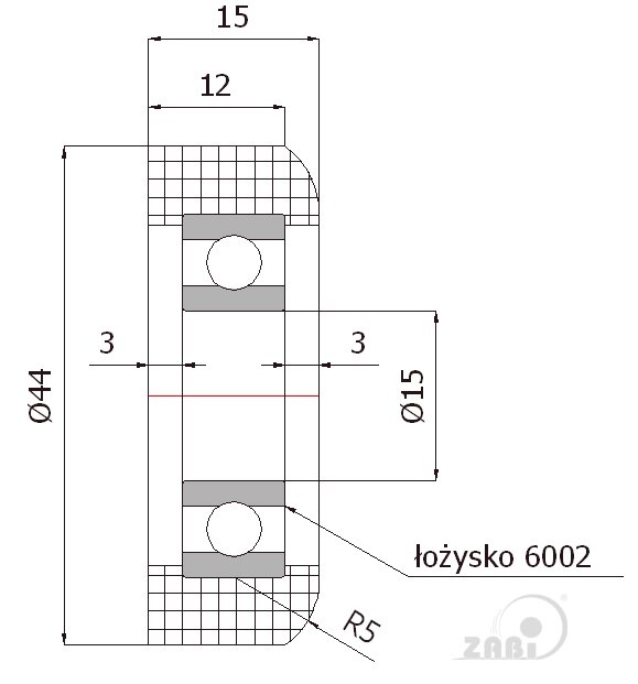 Ролики пластиковые и металлические, Ролики нейлоновые (полиамидные), Пластиковые к воротам с подшипником с обозначением R-44