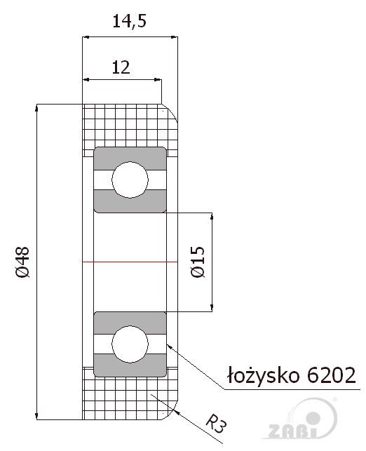 Ролики пластиковые и металлические, Ролики нейлоновые (полиамидные), Пластиковые к воротам с подшипником с обозначением R-48