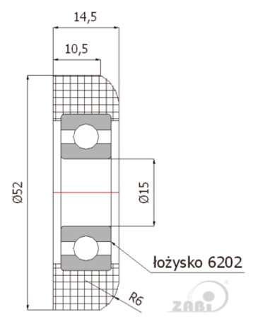 Ролики пластиковые и металлические, Ролики нейлоновые (полиамидные), Пластиковые к воротам с подшипником с обозначением R-52,5