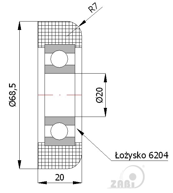 Ролики пластиковые и металлические, Ролики нейлоновые (полиамидные), Пластиковые к воротам с подшипником с обозначением R-68,5