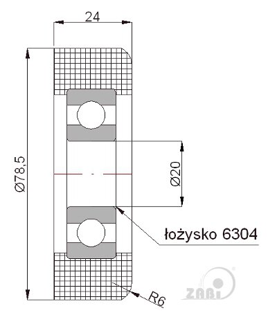 Ролики пластиковые и металлические, Ролики нейлоновые (полиамидные), Пластиковые к воротам с подшипником с обозначением R-78,5