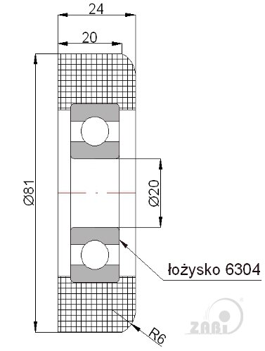 Ролики пластиковые и металлические, Ролики нейлоновые (полиамидные), Пластиковые к воротам с подшипником с обозначением R-81