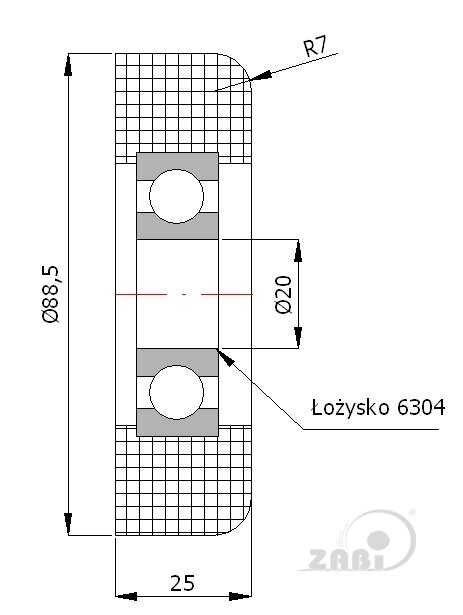 Ролики пластиковые и металлические, Ролики нейлоновые (полиамидные), Пластиковые к воротам с подшипником с обозначением R-88,5