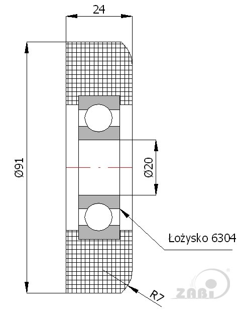 Ролики пластиковые и металлические, Ролики нейлоновые (полиамидные), Пластиковые к воротам с подшипником с обозначением R-91/20