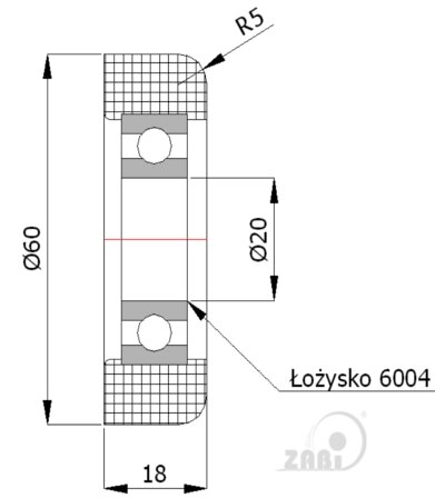 Ролики пластиковые и металлические, Ролики нейлоновые (полиамидные), Пластиковые к воротам с подшипником с обозначением R-60,5