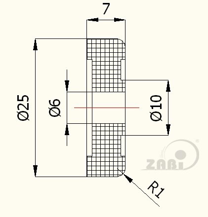 Ролики пластиковые и металлические, Ролики нейлоновые (полиамидные), Пластиковые к воротам без подшипника с обозначением RB-25W