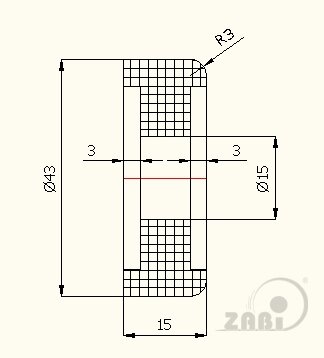 Ролики пластиковые и металлические, Ролики нейлоновые (полиамидные), Пластиковые к воротам без подшипника с обозначением RB-43/15