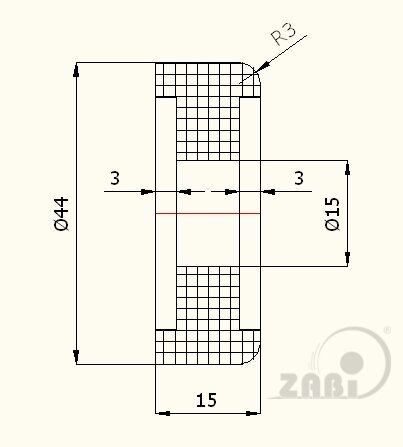 Ролики пластиковые и металлические, Ролики нейлоновые (полиамидные), Пластиковые к воротам без подшипника с обозначением RB-44