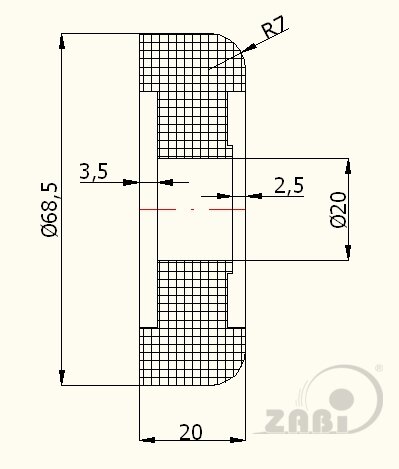 Ролики пластиковые и металлические, Ролики нейлоновые (полиамидные), Пластиковые к воротам без подшипника с обозначением RB-68,5