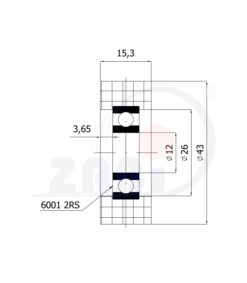 Ролики пластиковые и металлические, Ролики нейлоновые (полиамидные), Пластиковые простые с подшипником с обозначением R-43