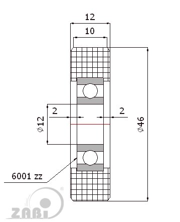 Ролики пластиковые и металлические, Ролики нейлоновые (полиамидные), Пластиковые простые с подшипником с обозначением R-46