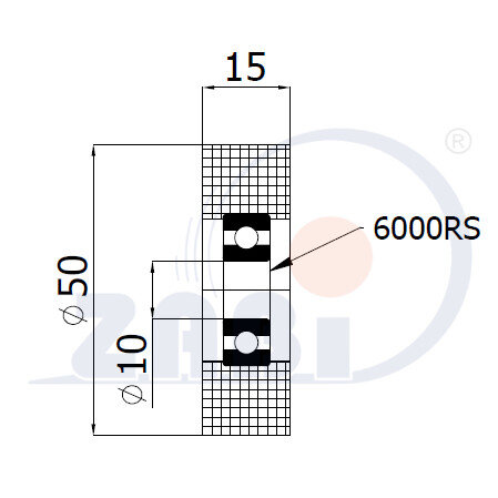 Ролики пластиковые и металлические, Ролики нейлоновые (полиамидные), Пластиковые простые с подшипником с обозначением R-50-15/10