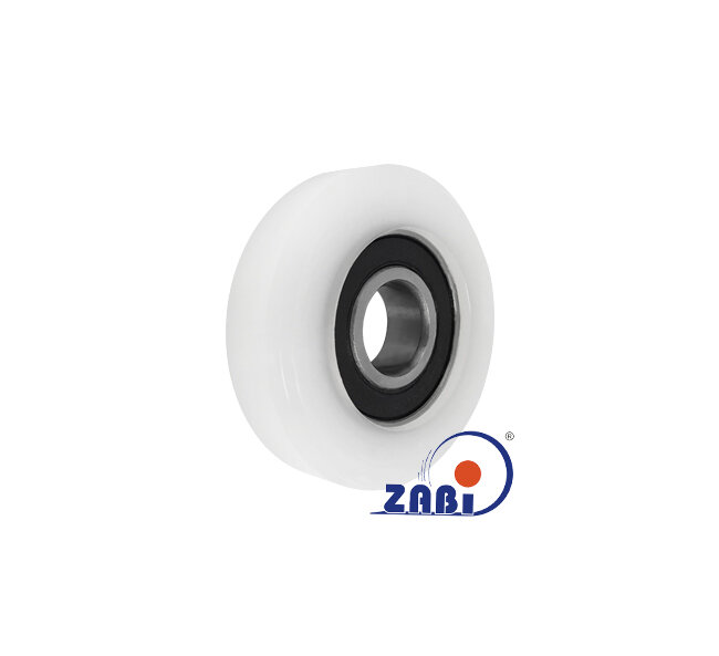 Kunststoff- und Metallrollen, Kunststoff-Polyamid-Rollen, Einfache Kunststoff-Rollen mit Kugellager mit dem Symbol R-62