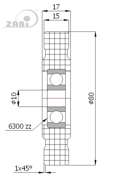 Ролики пластиковые и металлические, Ролики нейлоновые (полиамидные), Пластиковые простые с подшипником с обозначением R-80-17/10