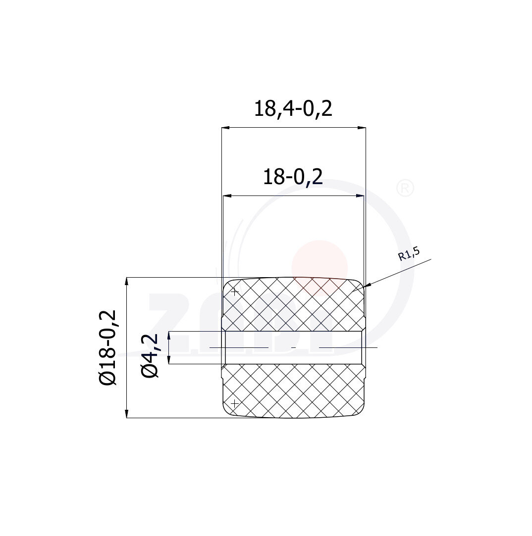 Ролики пластиковые и металлические, Ролики нейлоновые (полиамидные), Пластиковые простые без подшипника с обозначением RB-18-18,4/4