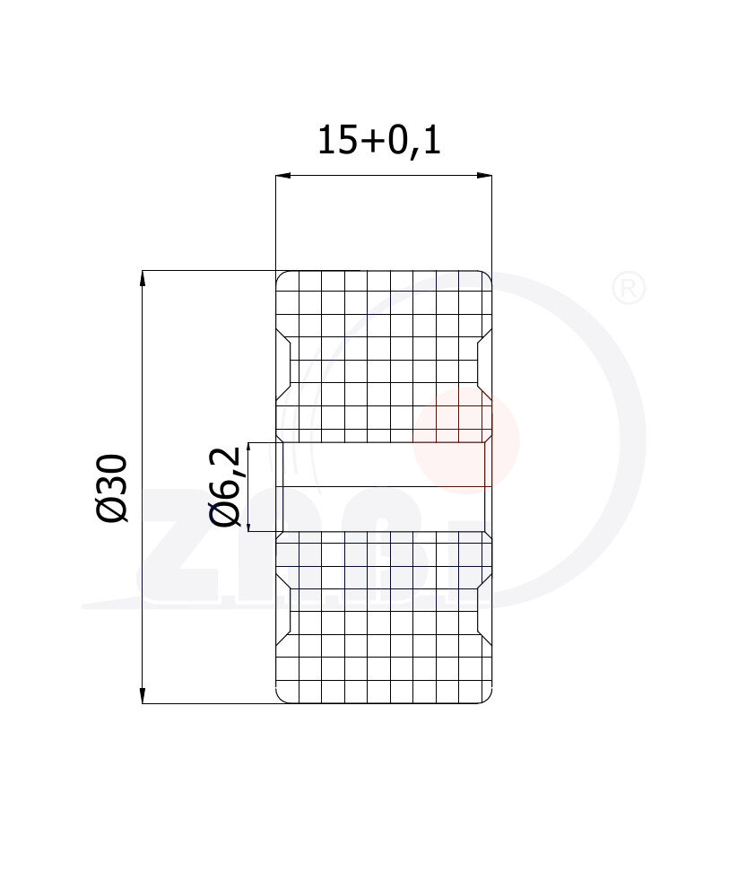 Ролики пластиковые и металлические, Ролики нейлоновые (полиамидные), Пластиковые простые без подшипника с обозначением RB-30/6