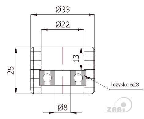 Ролики пластиковые и металлические, Ролики нейлоновые (полиамидные), Пластиковые направляющие для ворот с обозначением RP-33Ł