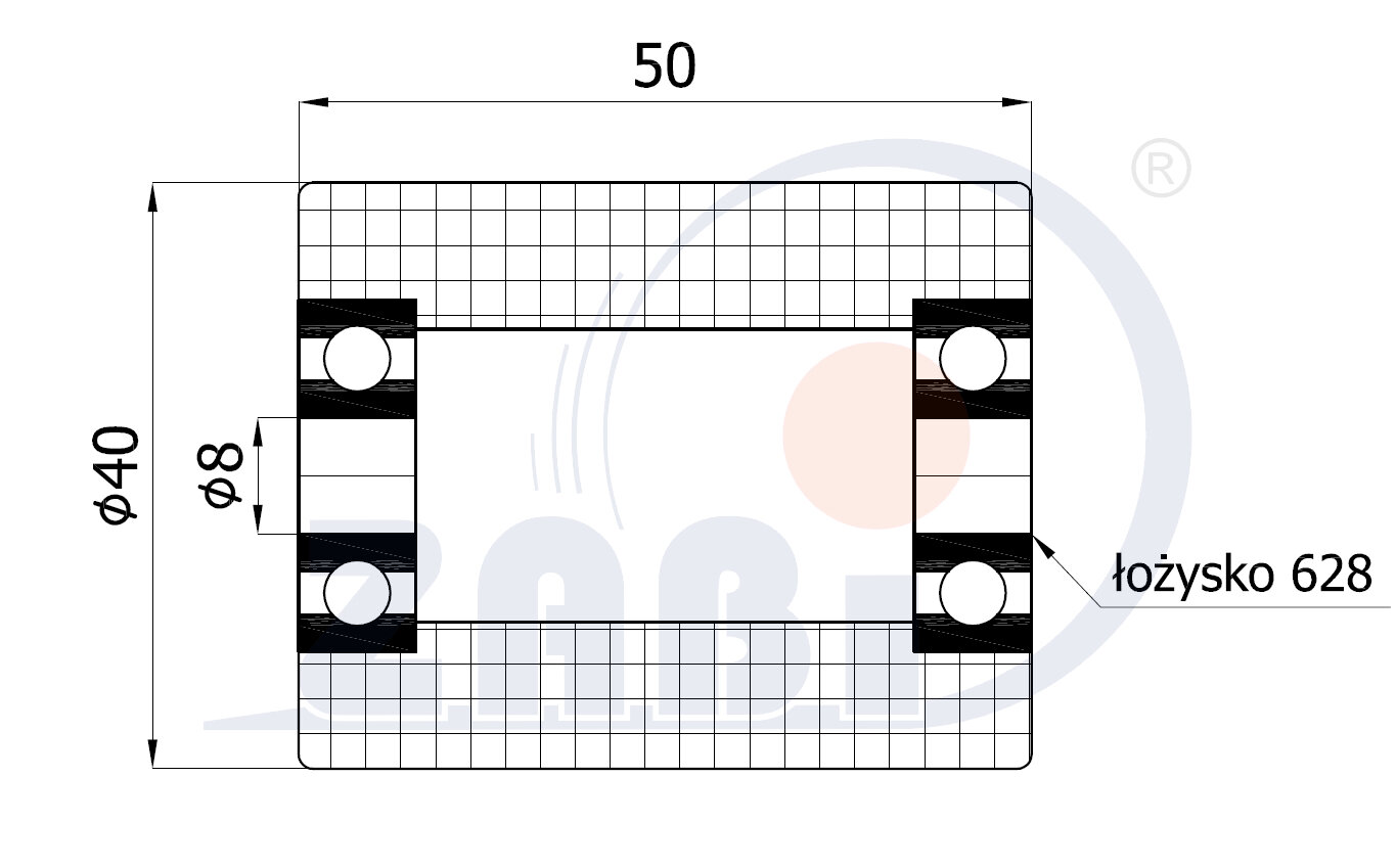 Ролики пластиковые и металлические, Ролики и колёса для гидравлических тележек, Полиамидные с обозначением R-40-50/8