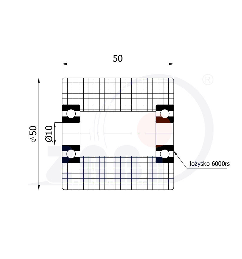 Ролики пластиковые и металлические, Ролики и колёса для гидравлических тележек, Полиамидные с обозначением R-50-50/10