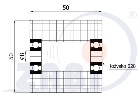 Ролики пластиковые и металлические, Ролики и колёса для гидравлических тележек, Полиамидные с обозначением R-50-50/8