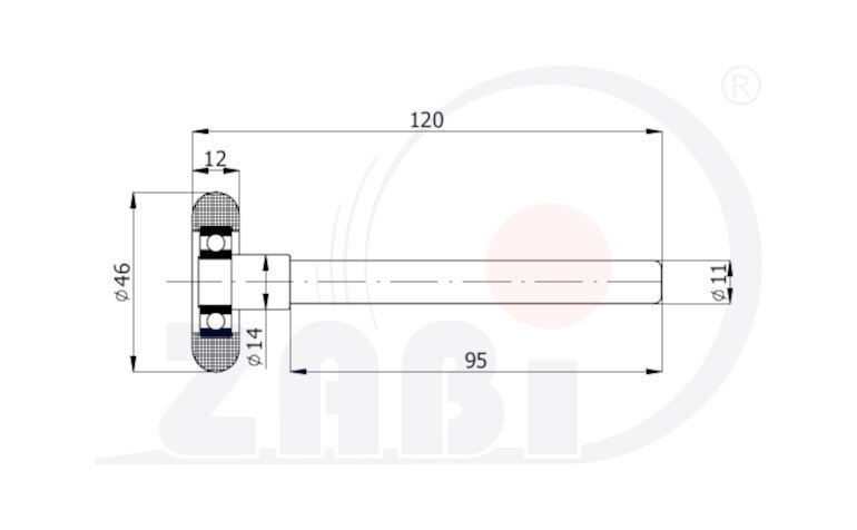 Ролики пластиковые и металлические, Ролики нейлоновые (полиамидные), Пластиковые закруглённые с подшипником с обозначением RC-46TS/120
