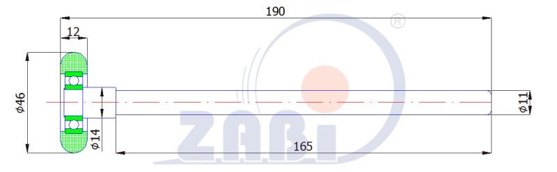 Ролики пластиковые и металлические, Ролики нейлоновые (полиамидные), Пластиковые закруглённые с подшипником с обозначением RC-46TS/190