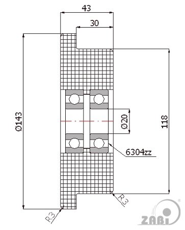 Ролики пластиковые и металлические, Ролики нейлоновые (полиамидные), Пластиковые воротниковые с обозначением T143/116