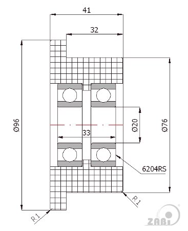 Ролики пластиковые и металлические, Ролики нейлоновые (полиамидные), Пластиковые воротниковые с обозначением T95/75