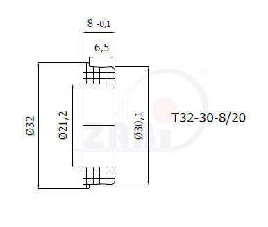 Ролики пластиковые и металлические, Ролики нейлоновые (полиамидные), Пластиковые заглушки и прокладки с обозначением T32-30-8/20