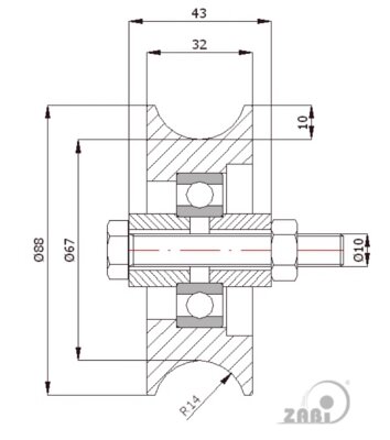 Ролики пластиковые и металлические, Ролики металлические, Для ворот к трубе с обозначением RJR-89-32