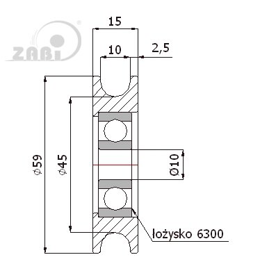 Ролики пластиковые и металлические, Ролики металлические, Пластиковые профилированные под шпагат с подшипником с обозначением CM59/10Ł