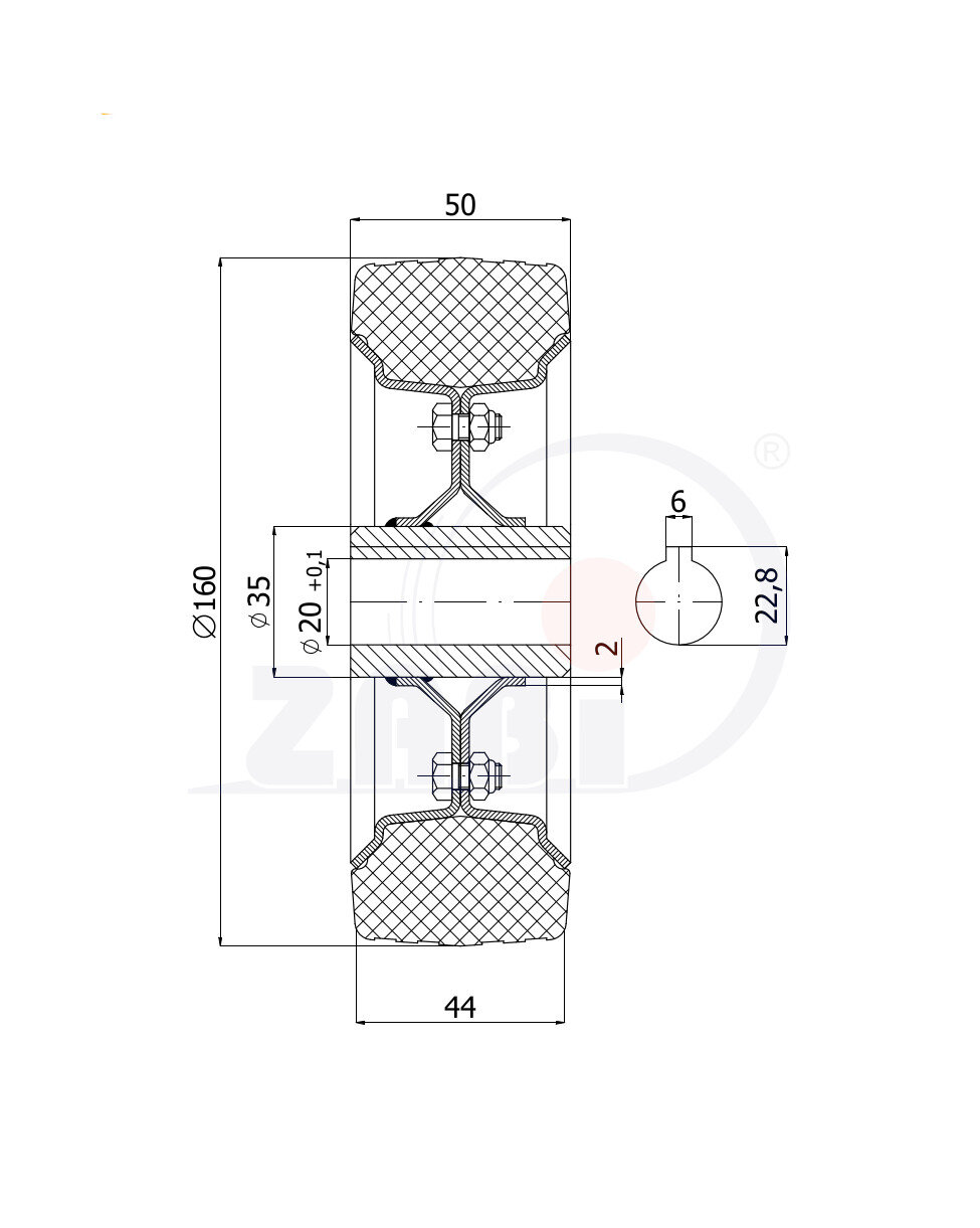 , Kunststoff- und Metallrollen, mit dem Symbol 49NK/20