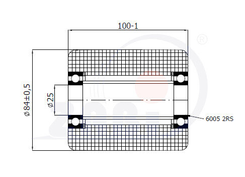 Rolki tworzywowe i metalowe, Rolki i koła do wózków paletowych, Poliamidowe o symbolu R-85-100/25