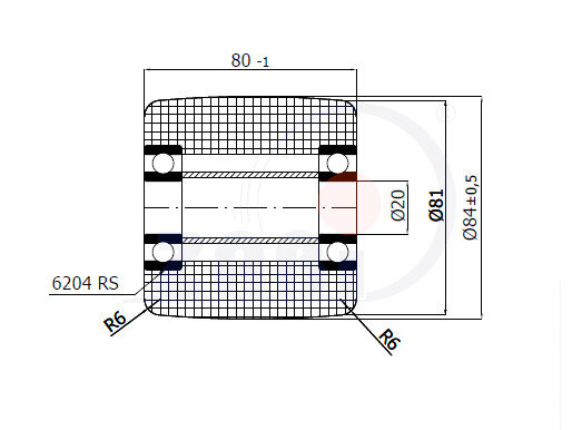 Rolki tworzywowe i metalowe, Rolki i koła do wózków paletowych, Poliamidowe o symbolu R-85-80/20