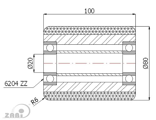 Ролики пластиковые и металлические, Ролики и колёса для гидравлических тележек, Алюминий- полиуретановые с обозначением RAP-80-100