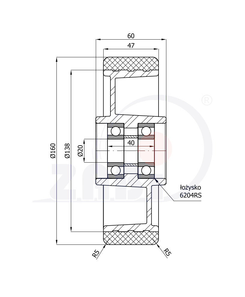 Ролики пластиковые и металлические, Ролики и колёса для гидравлических тележек, Отдельные колёса с обозначением A40PP