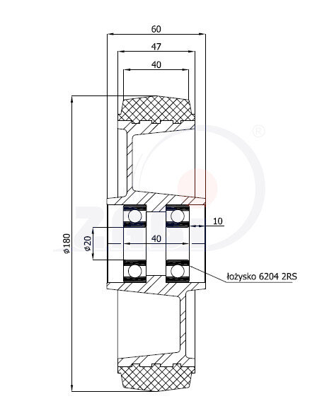 Ролики пластиковые и металлические, Ролики и колёса для гидравлических тележек, Отдельные колёса с обозначением A50GP
