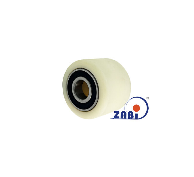 Kunststoff- und Metallrollen, Rollen und Räder für Palettenwagen, Polyamid-Rollen PA6G mit dem Symbol R-65-50-PA6G