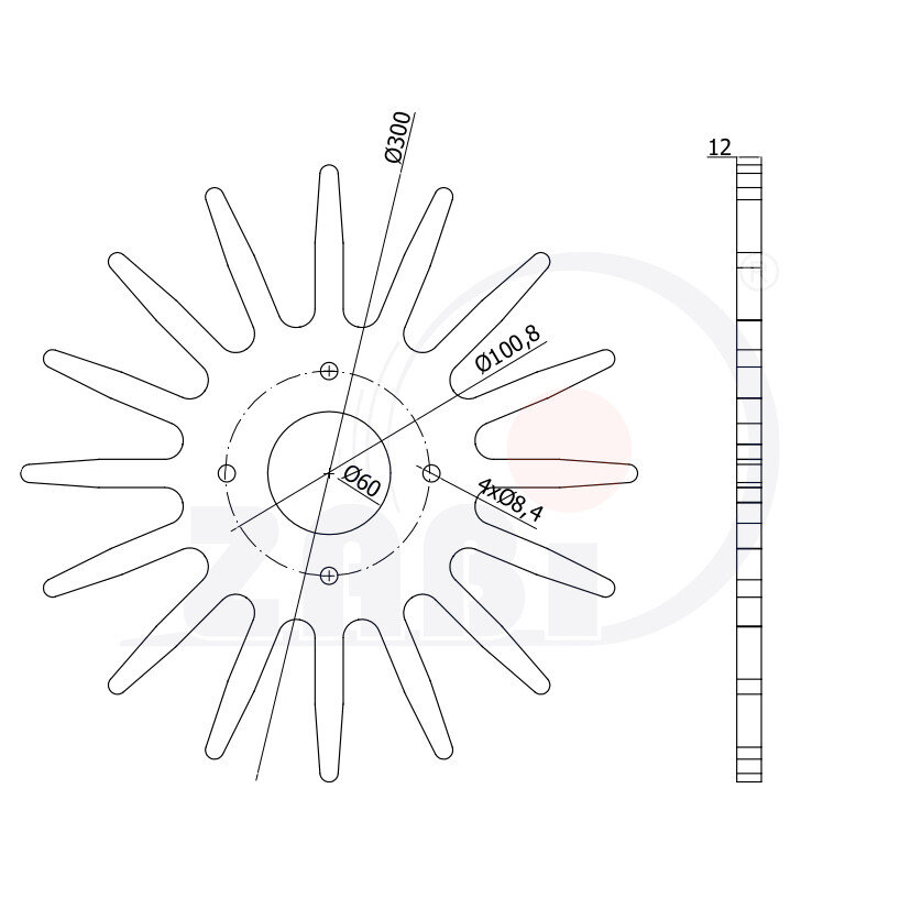 , Rolki tworzywowe i metalowe, Gwiazdy pielące o symbolu PIELNIK 300-16/83