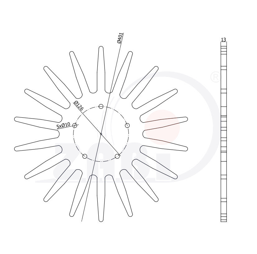 , Rolki tworzywowe i metalowe, Gwiazdy pielące o symbolu PIELNIK 401-18/93