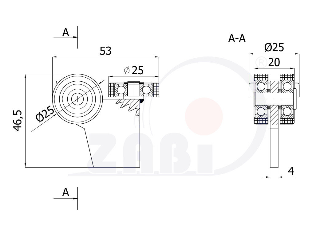 Ролики для откатных ворот, Каретки для откатных воро, Для профиля 30х30 стенка 2мм с обозначением G-3M-30