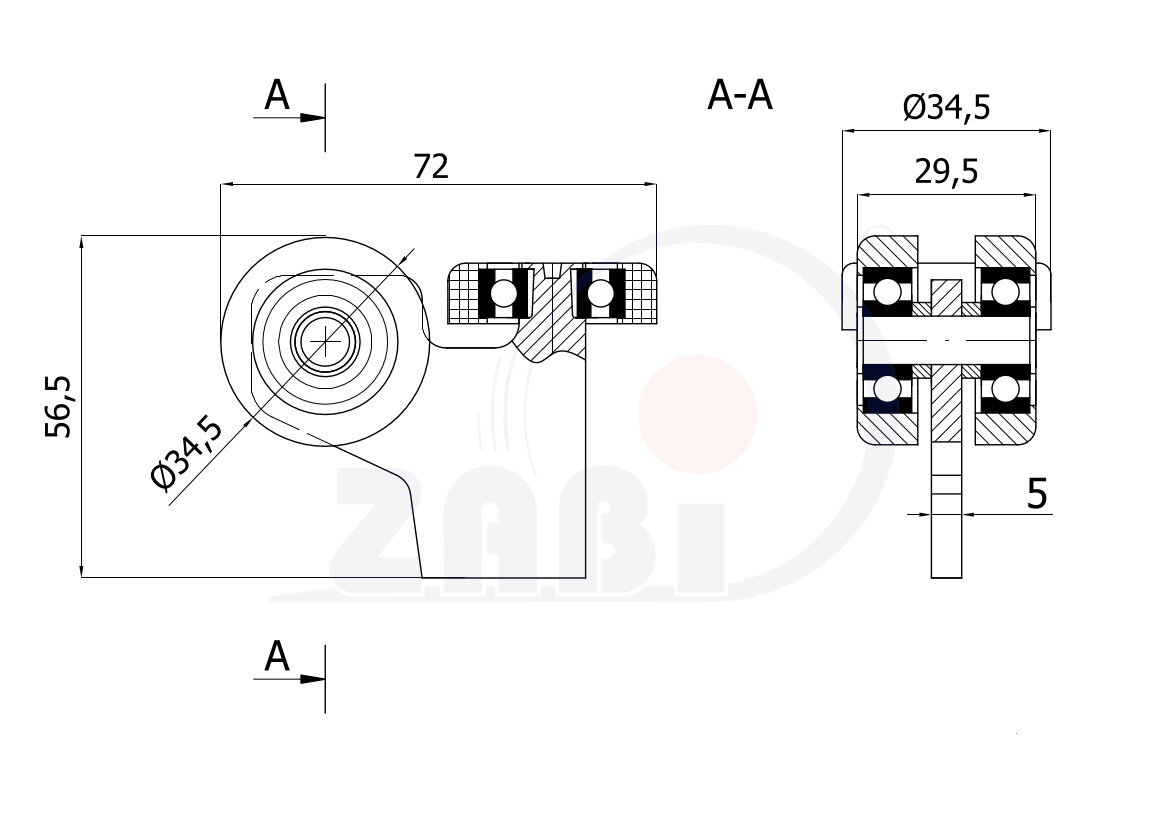 Ролики для откатных ворот, Каретки для откатных воро, Для профиля 40х40 стенка 2мм с обозначением G-3MM-40