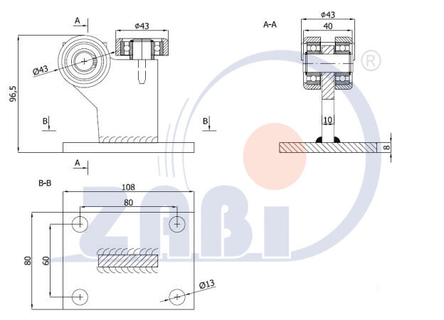 Ролики для откатных ворот, Каретки для откатных воро, Для профиля 50х50 стенка 2,5мм с обозначением 3MM-50