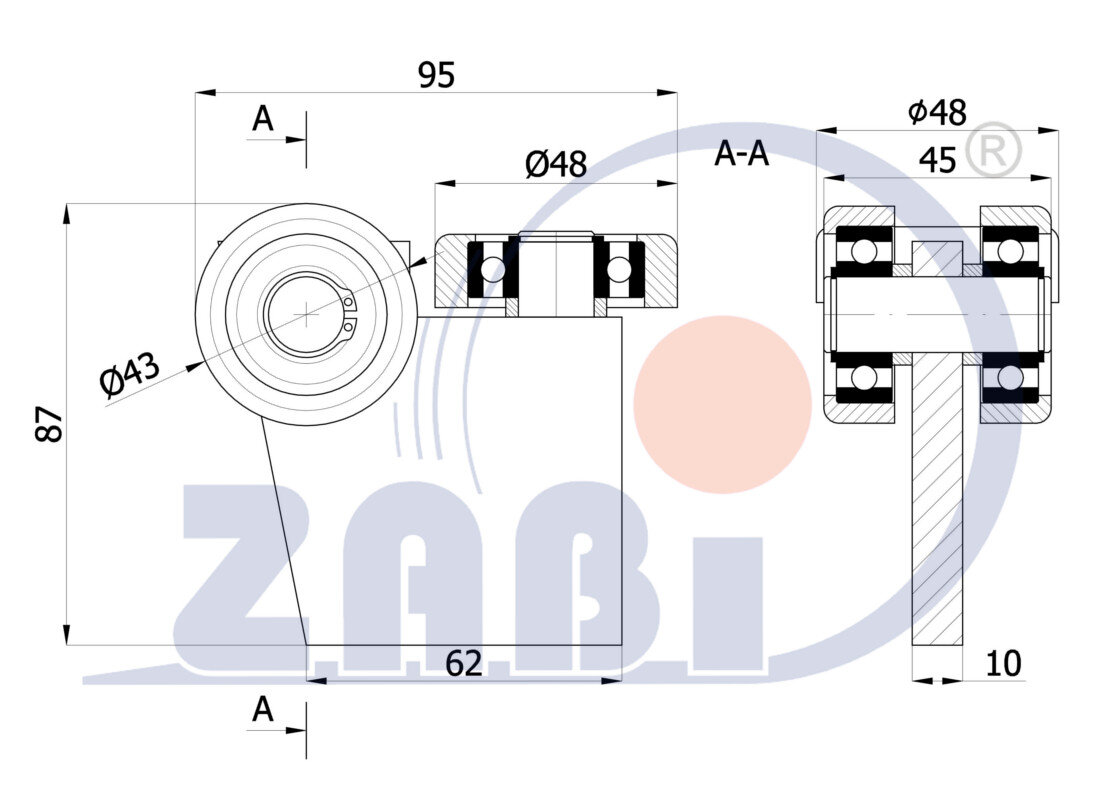 Wózki i akcesoria do bram, Wózki do bram przesuwnych, Do profili 50x55 ścianka 2,5mm o symbolu G-3MM-50/55
