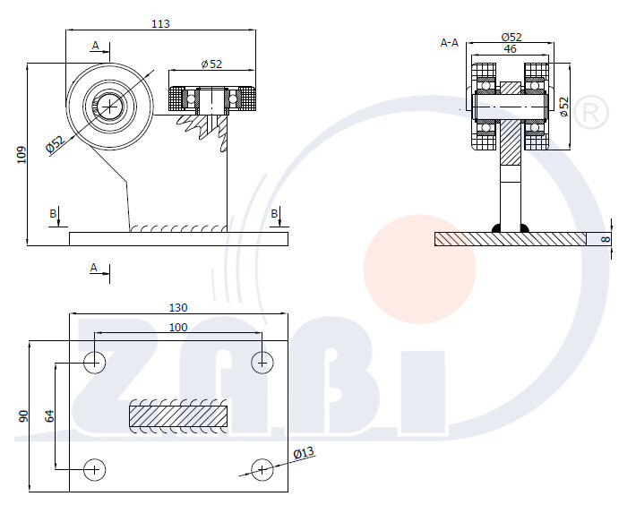 Ролики для откатных ворот, Каретки для откатных воро, Для профиля 60х60 стенка 3,5мм с обозначением 3T-60