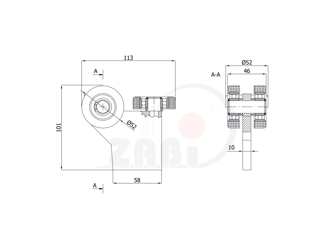 Laufwagen und Zubehör für Schiebetore und Selbsttragendes, Rollwagen für Tore, Für profile 60x60 dicke 3,5mm mit dem Symbol G-3T-60