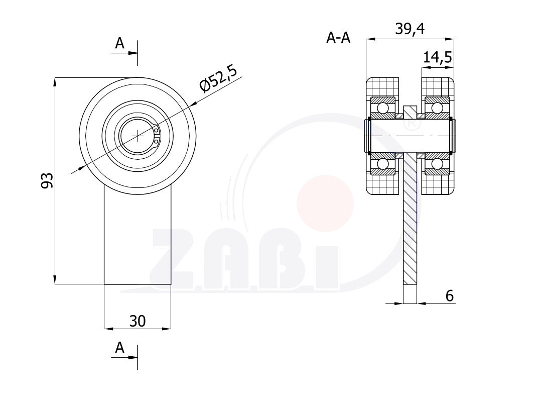 Ролики для откатных ворот, Каретки для откатных воро, Для профиля 60х60 стенка 3,5мм с обозначением P-2T-60