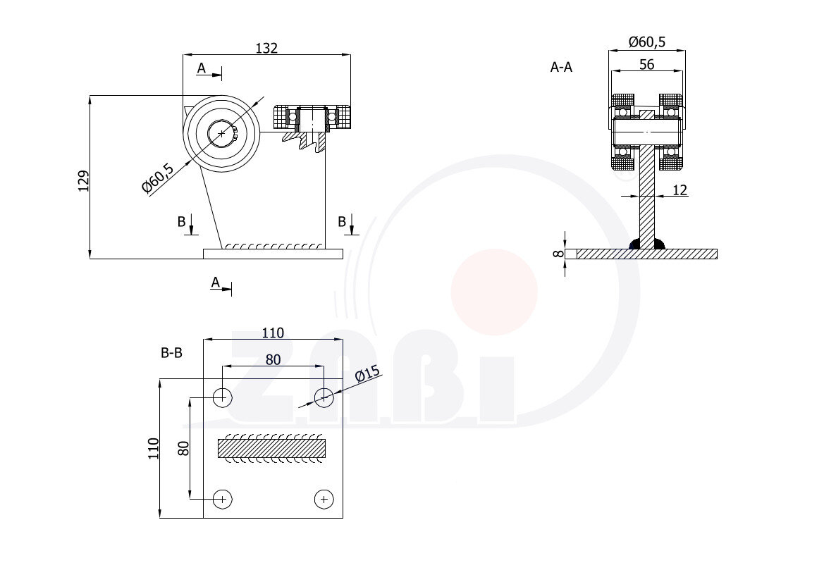 Ролики для откатных ворот, Каретки для откатных воро, Для профиля 70х70 стенка 4мм с обозначением 3M-70M